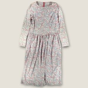 Vintage Laura Ashley Floral Cotton Dress Made in Great Britain Pink USA 8